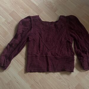 Ultra Pink Maroon Textured Blouse